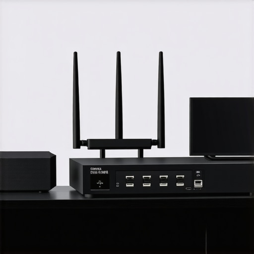 Home Wi-Fi mesh system with connected speakers and devices ensuring reliable multi-room audio