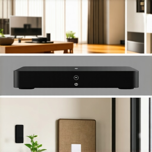 Home with Wi-Fi speakers in various rooms connected to a central hub for whole-home audio.