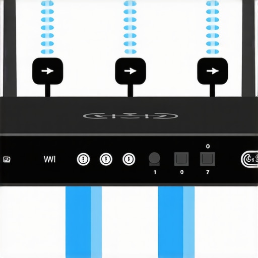 Diagram showing a router distributing Wi-Fi signals to speakers in different rooms for seamless multiroom music.