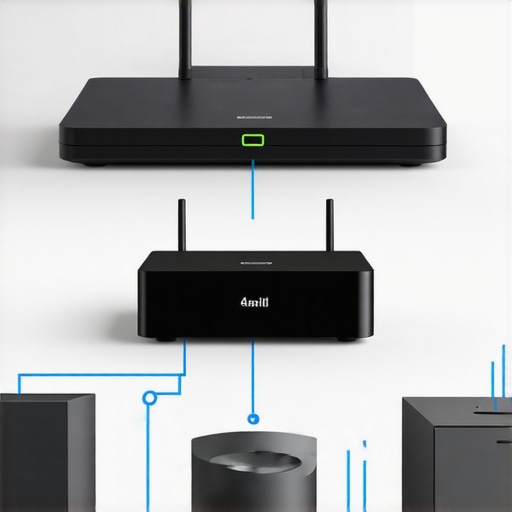 A house with strategically placed mesh Wi-Fi nodes ensuring smooth wireless audio streaming.
