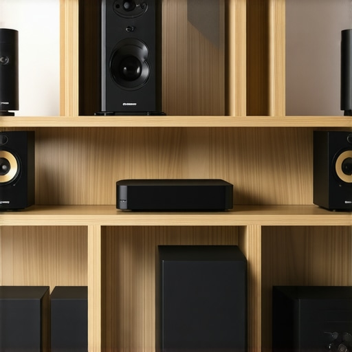 A spacious living room, kitchen, and bedroom each equipped with Wi-Fi speakers, illustrating a comprehensive multiroom audio system.