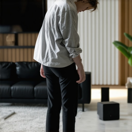 Person repositioning Wi-Fi router to improve signal for multiroom wireless speakers.