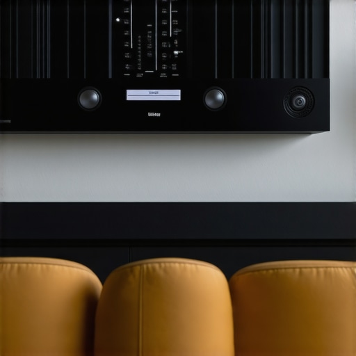 Wired home audio controller mounted near speakers for direct management in modern home
